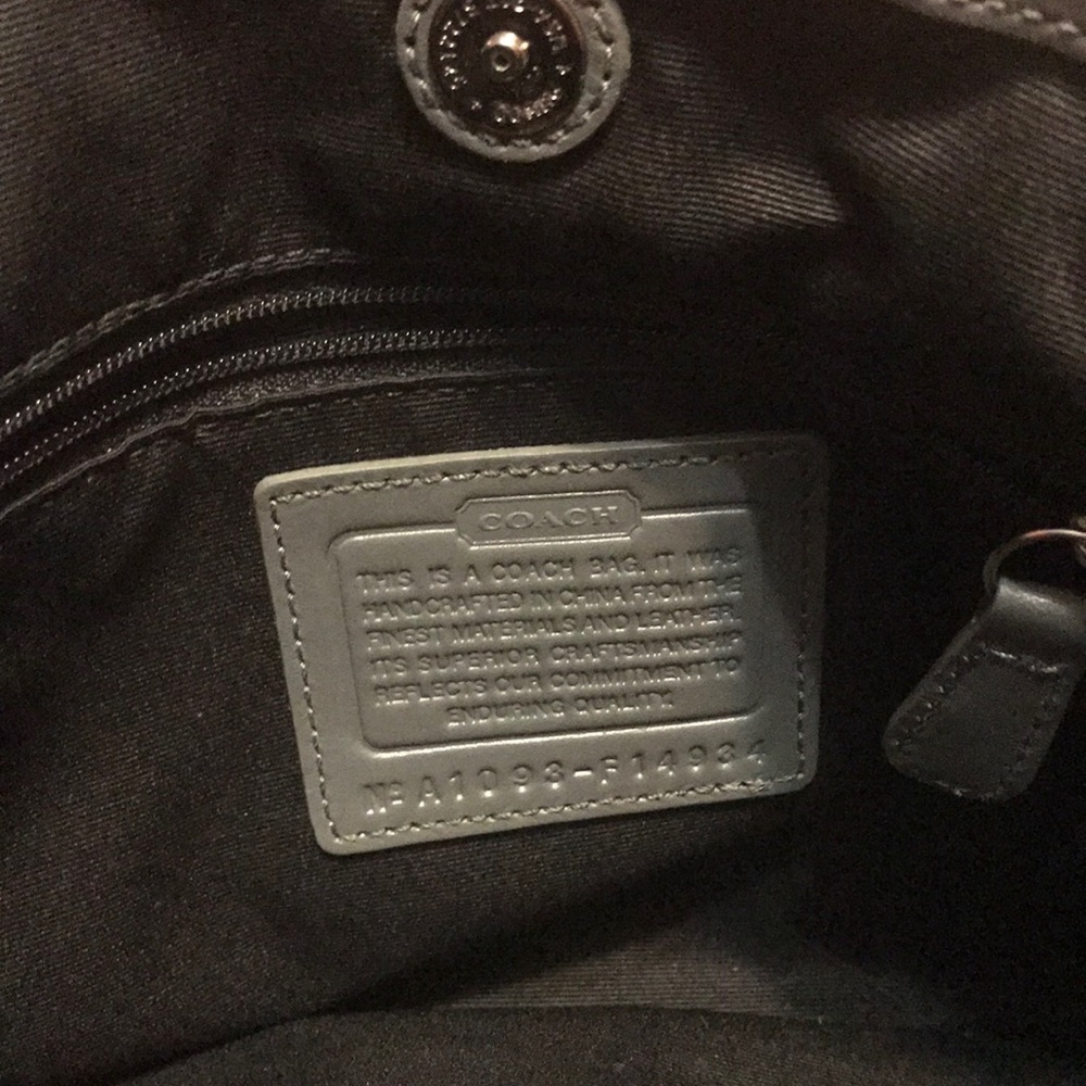 Dark grey/light grey/silver official Coach satchel - Picture 5 of 8